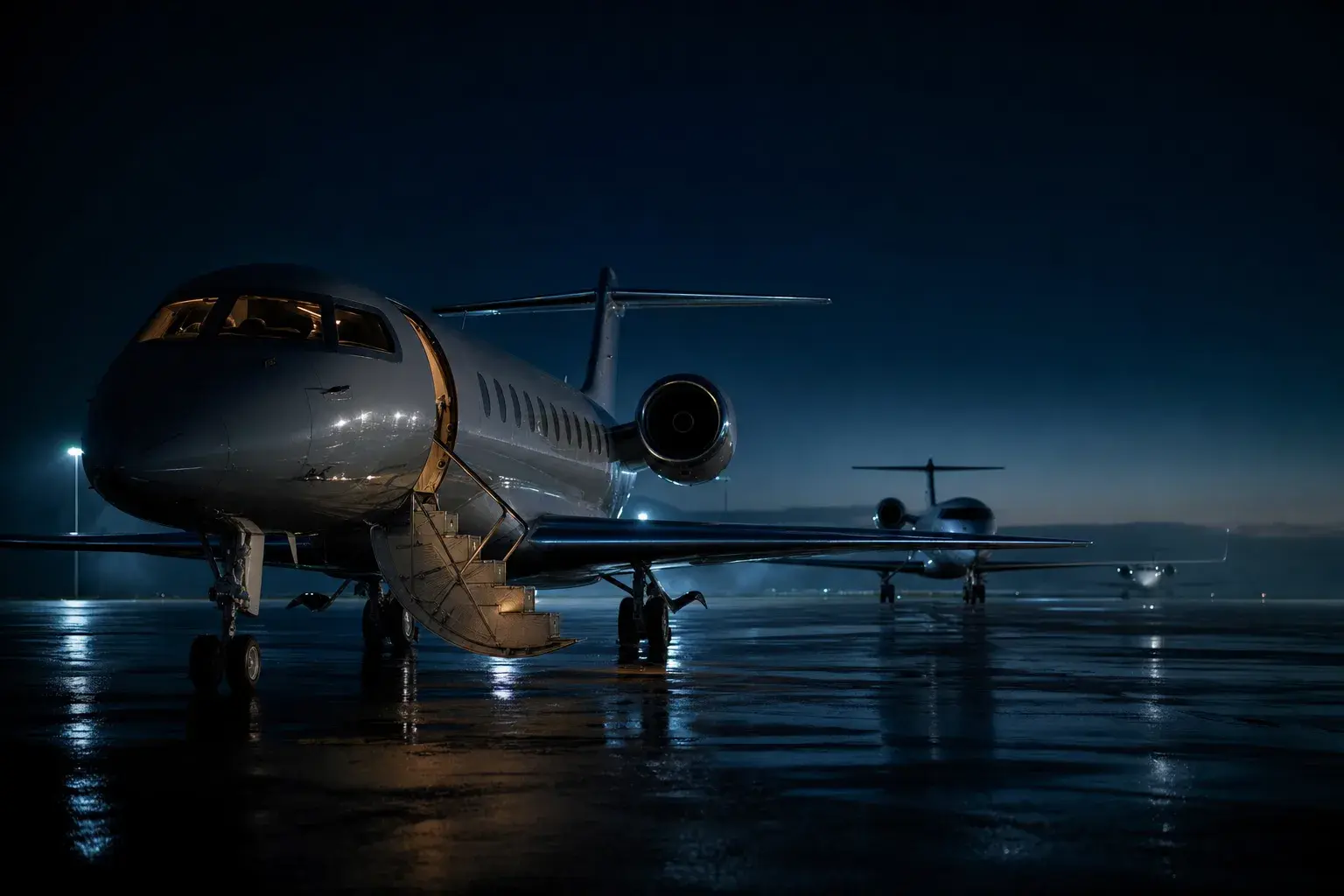 Two private jet charter quotes side by side on a desk, compared line by line before choosing a charter company