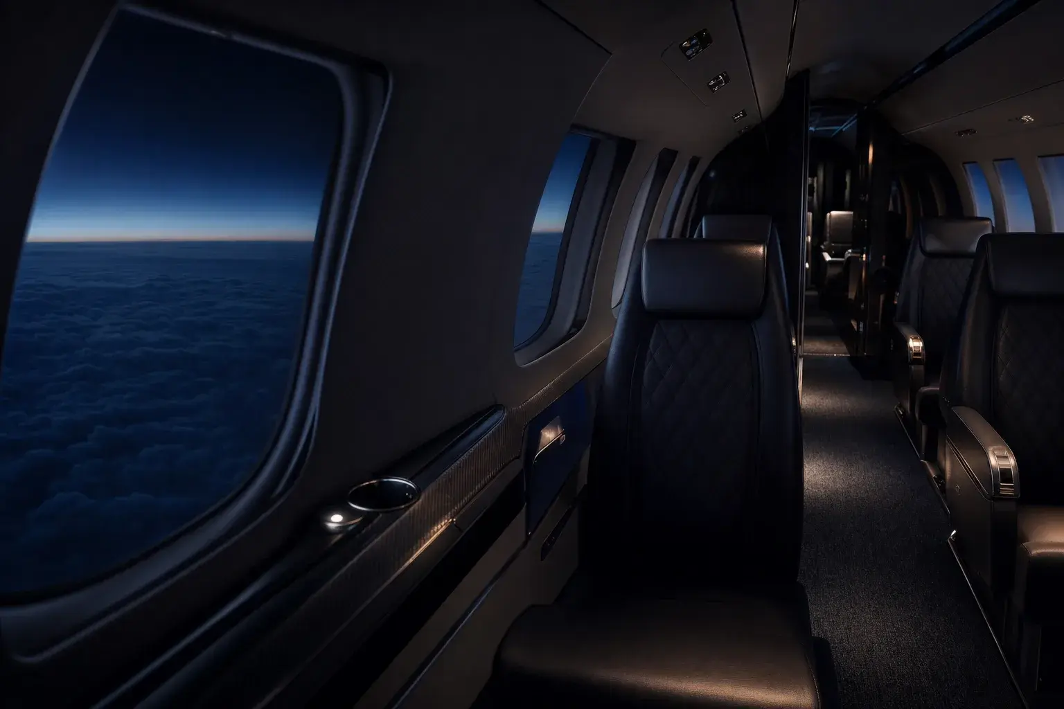 Private jet cabin altitude: diagram comparing the aircraft's flight altitude with the lower pressure altitude inside the cabin